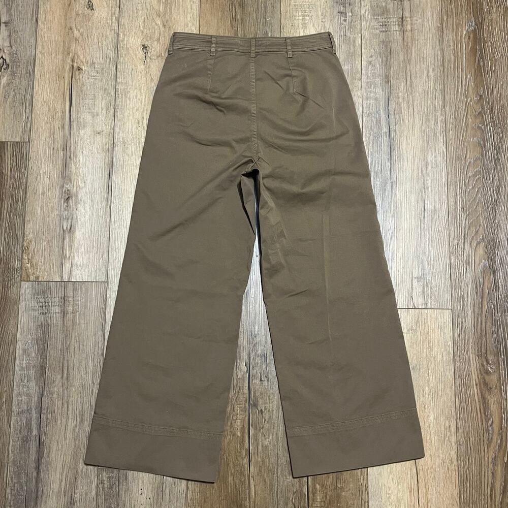 NWT EVERLANE Lightweight Wide-Leg Crop Chino Tan Size 4 Boho Classic Casual Chic - Picture 5 of 8